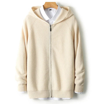 Merino Wool Zip Up Sweater