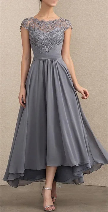 Elegant Women's Lace Chiffon Maxi Dress
