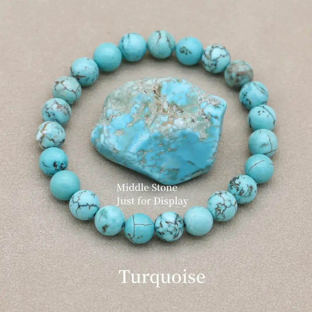 Blue Stone Beaded Bracelet