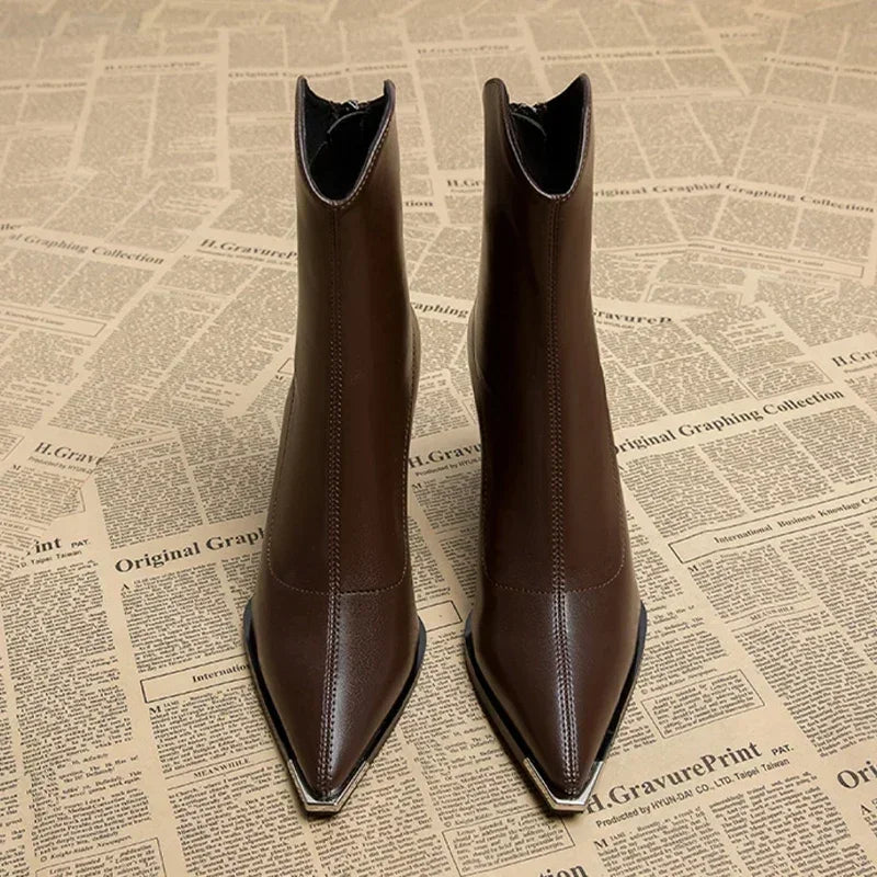 Stylish Women's Ankle Block Heel Boots