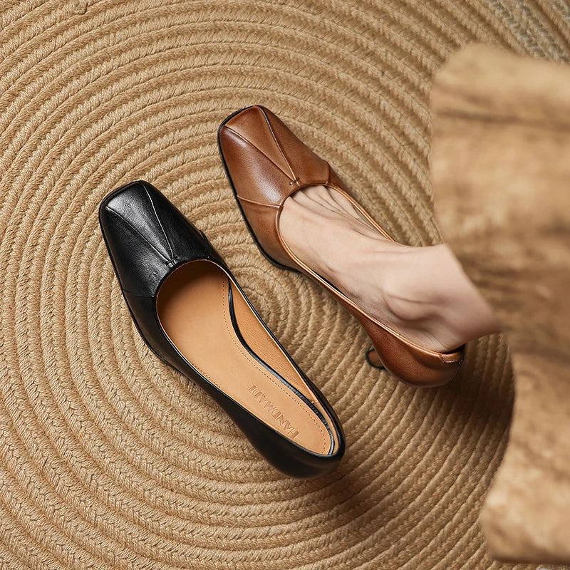 Brown Real Leather High Heels