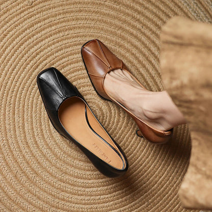 Brown Real Leather High Heels