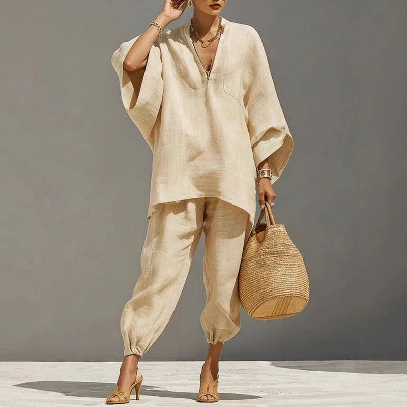 Cordella Women's Linen Pants Set