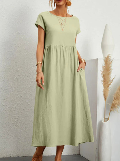 Women's Cotton O Neck Dress