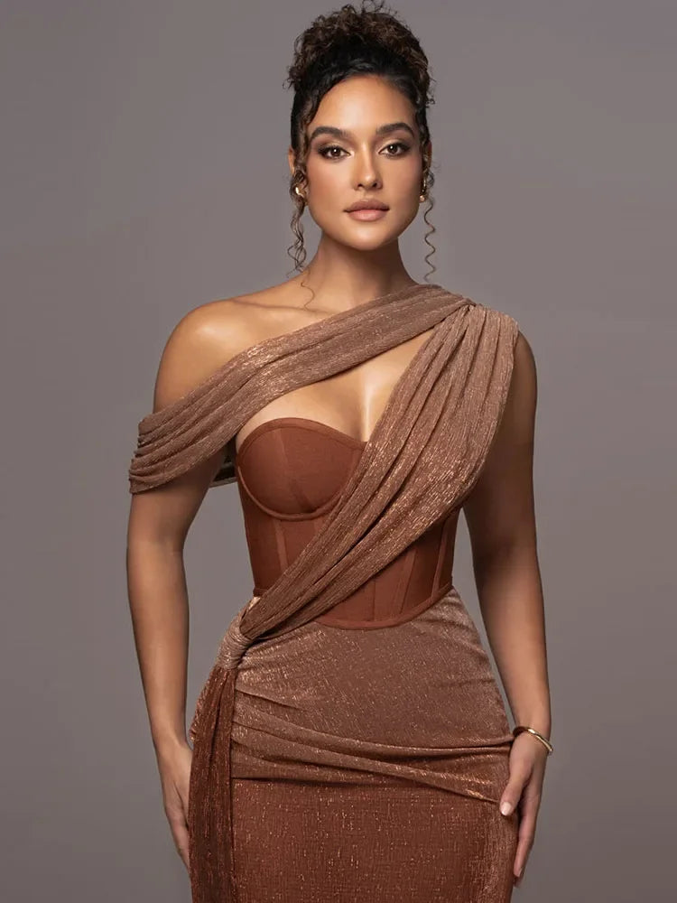 Sleek One Shoulder Sequin Party Dress