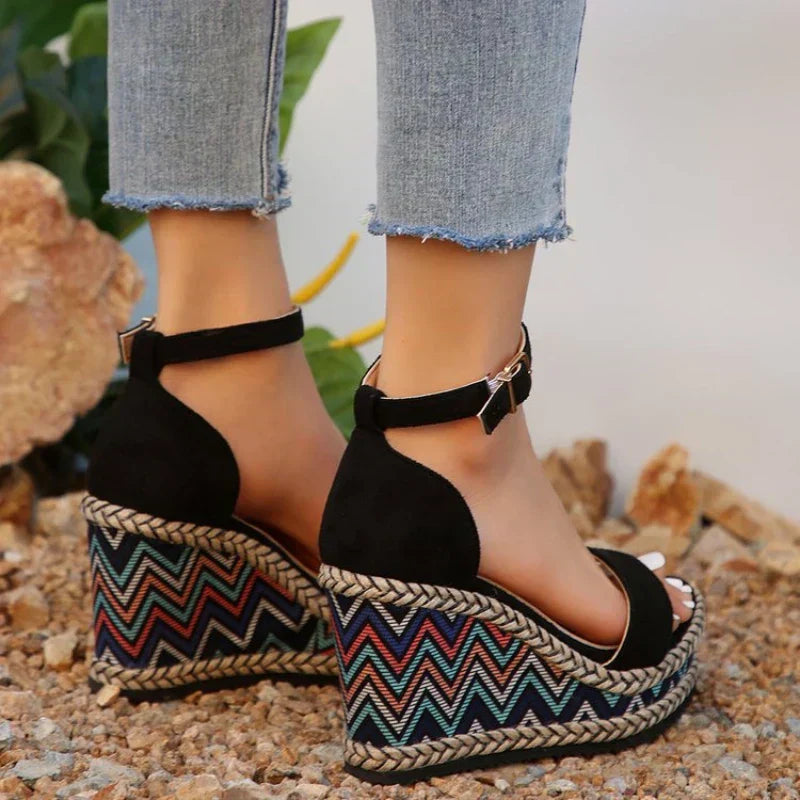 Comfy Wide Fit Wedge Sandals for Women