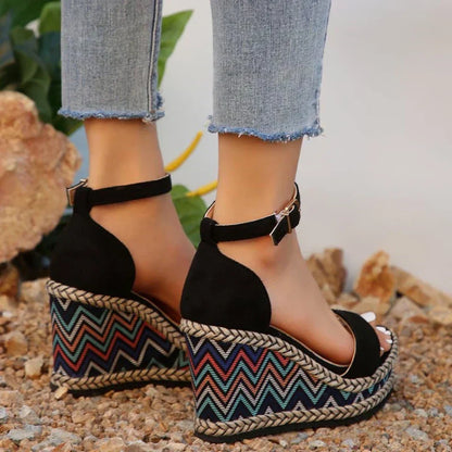 Comfy Wide Fit Wedge Sandals for Women