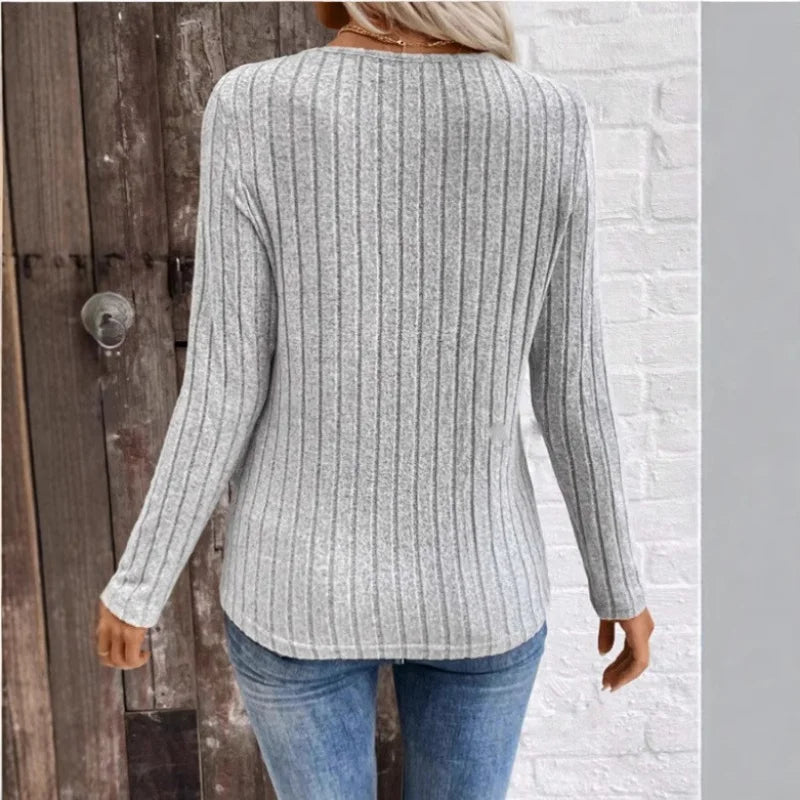 Classic Crew Neck Striped Sweater