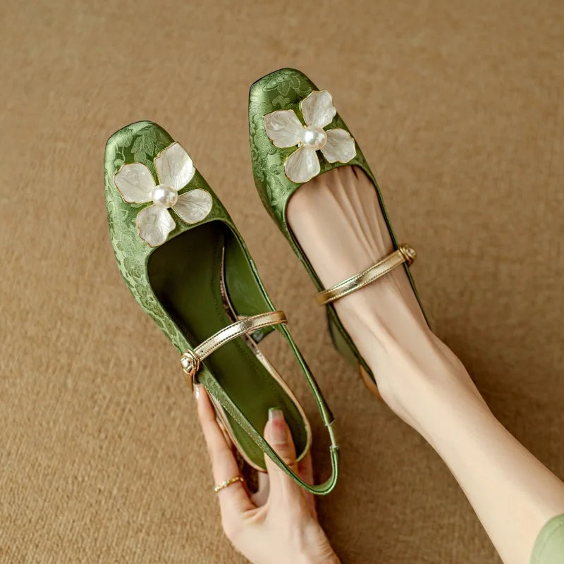 Elegant Low Heel Slingback Shoes