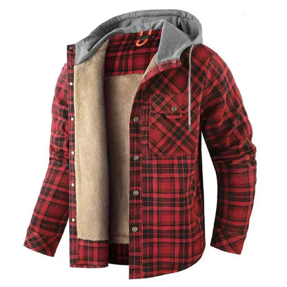 Men's Plaid Hooded Flannel Jacket
