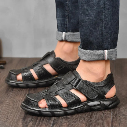 Authentic Brown Leather Summer Sandals