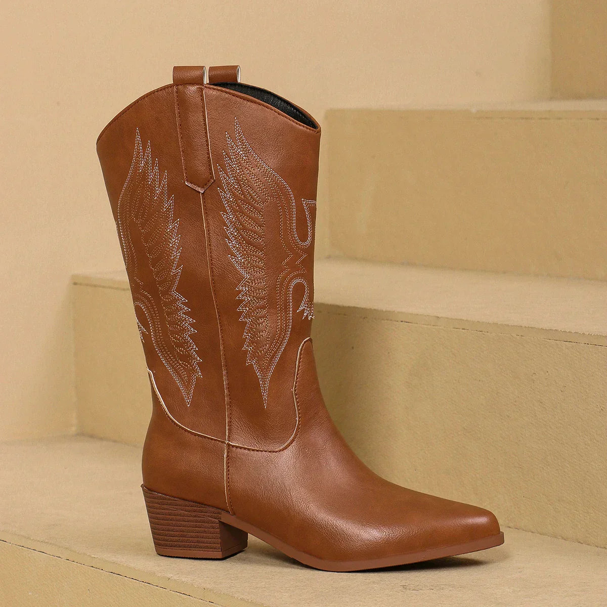 Women's Western Cowboy Embroidered Boots