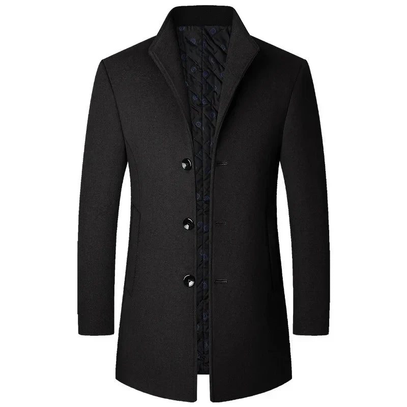 Warm Men's Woolen Winter Parka Coat