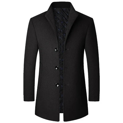 Warm Men's Woolen Winter Parka Coat
