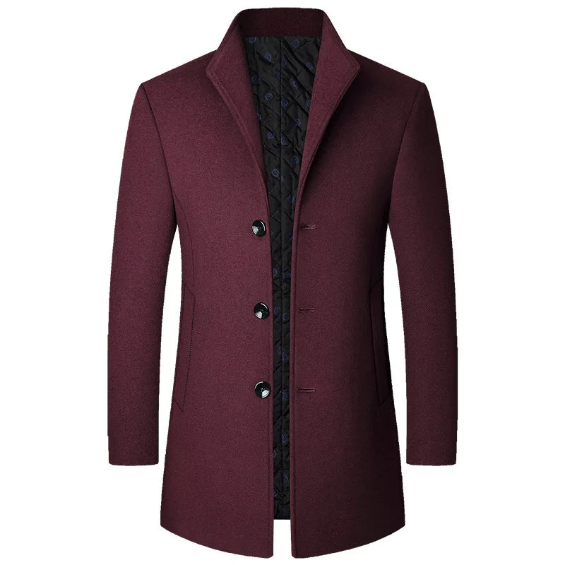 Warm Men's Woolen Winter Parka Coat