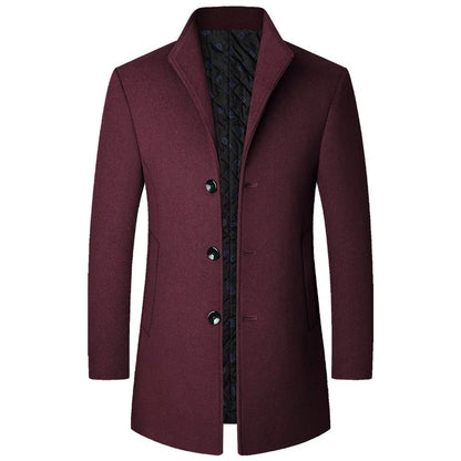 Warm Men's Woolen Winter Parka Coat