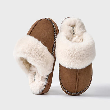 Women's Plush Slippers Soft Fur Lining Warm Beige
