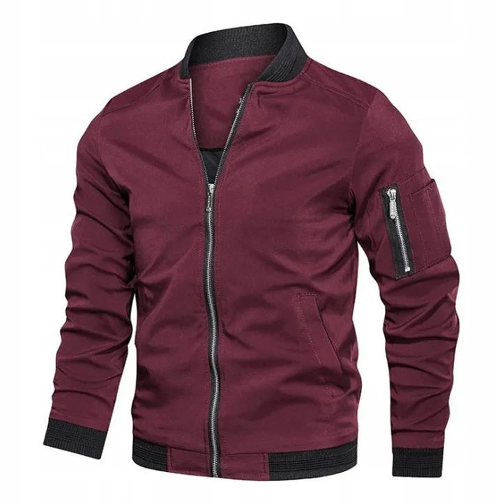 Men's Bomber Jacket Zip Closure