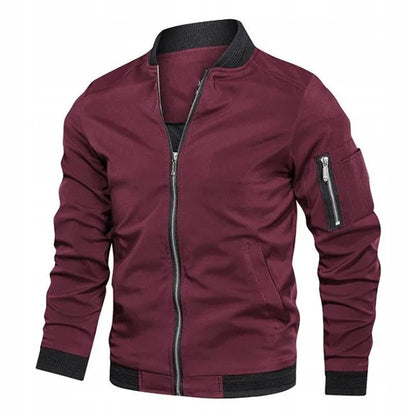 Men's Bomber Jacket Zip Closure