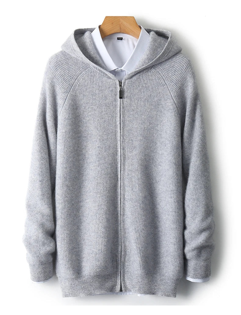 Merino Wool Zip Up Sweater