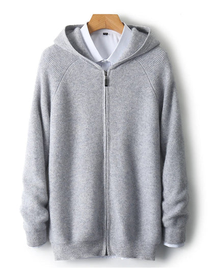 Merino Wool Zip Up Sweater