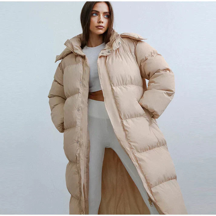 Women's Long Puffer Coat Insulated Hooded