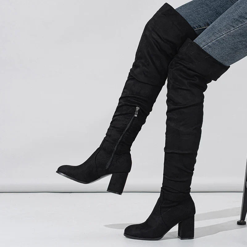 Trendy High Heel Knee High Women's Boots - VibreMode