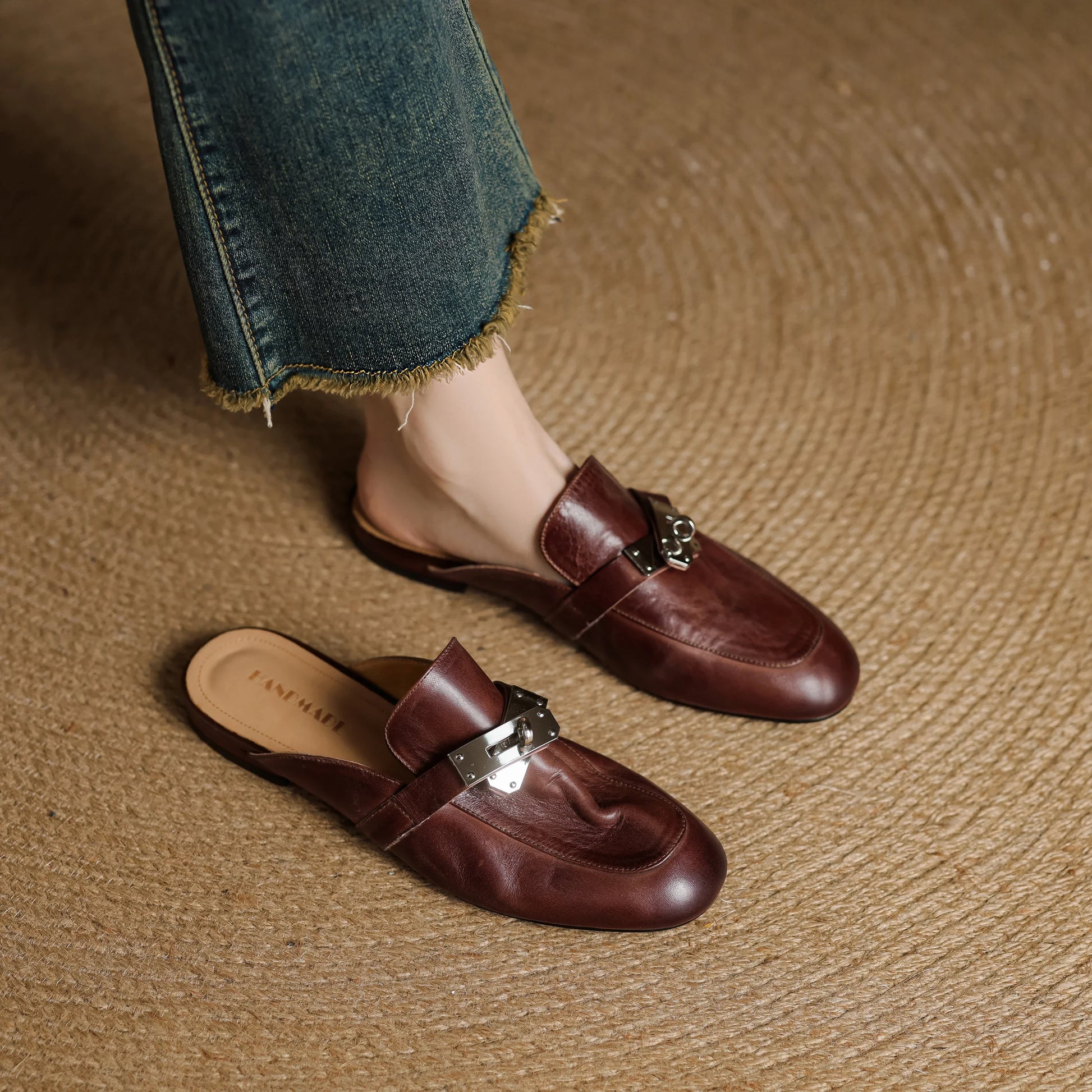 Authentic Luxe Leather Mule Shoes - VibreMode