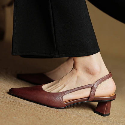Real Leather High Heel Shoes