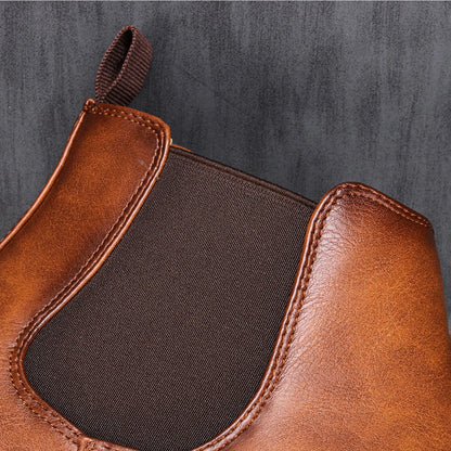 Men's Chelsea Boots Waterproof Elastic Sides Black