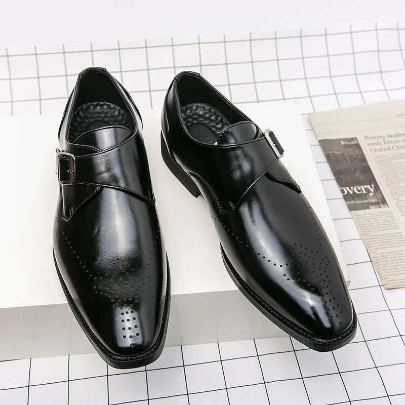 Men's Single Strap Buckle Dress Shoes