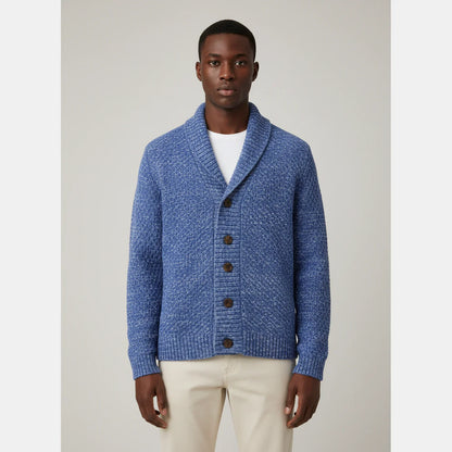 Men's Shawl Collar Knit Sweater - VibreMode