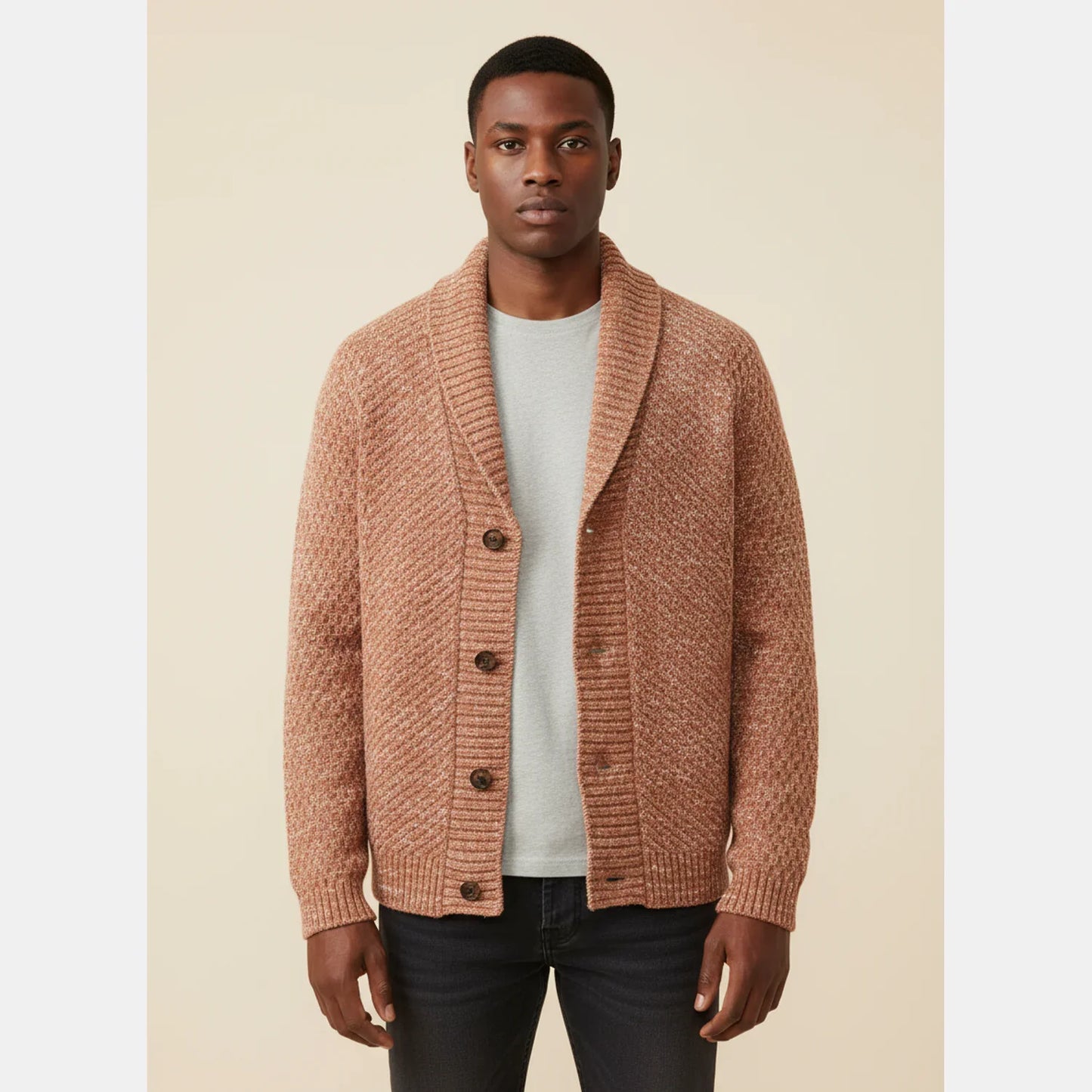 Men's Shawl Collar Knit Sweater