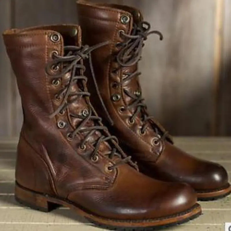 Women's Mid Calf Leather Boots - VibreMode