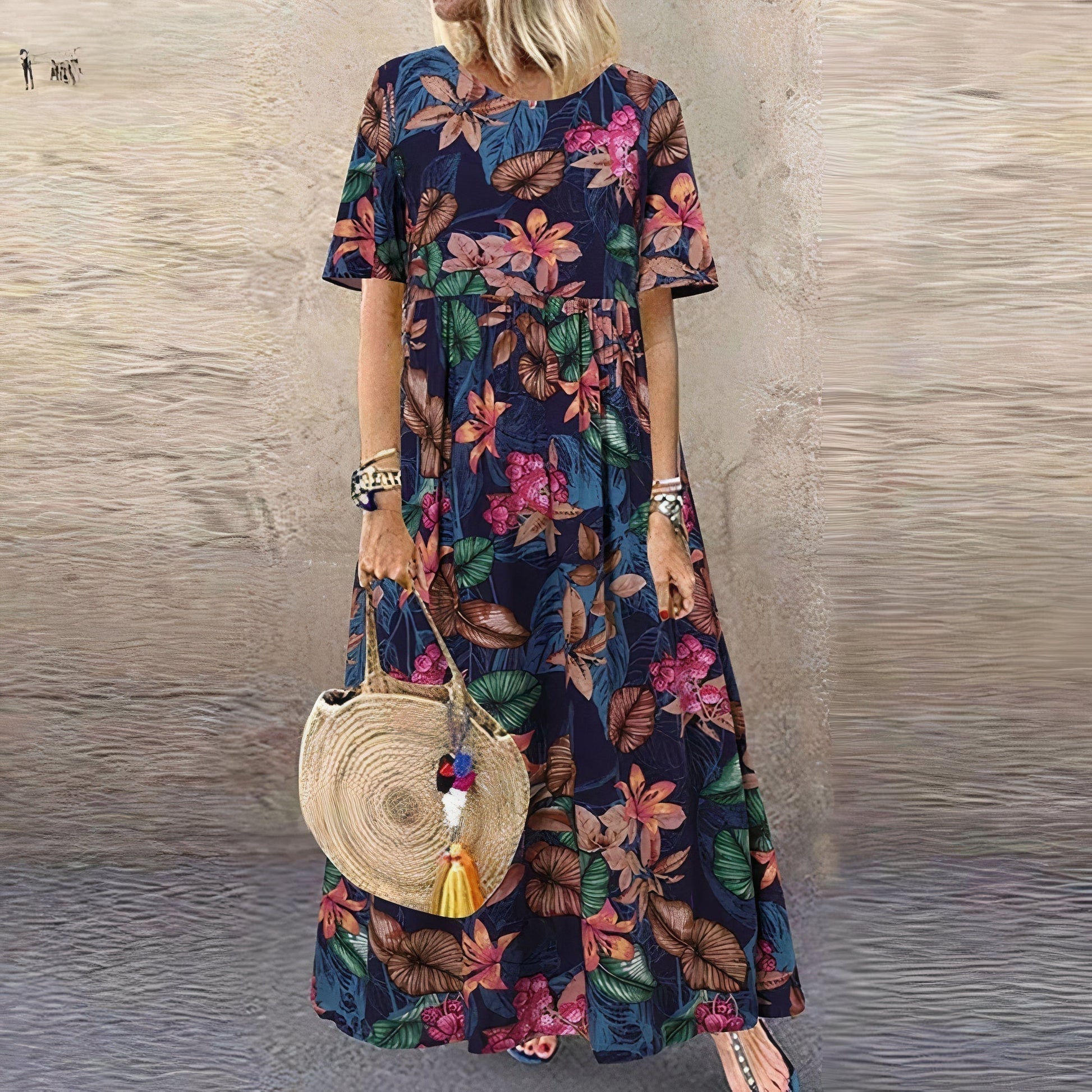 Beautiful Floral Chiffon Maxi Dress for Women - VibreMode