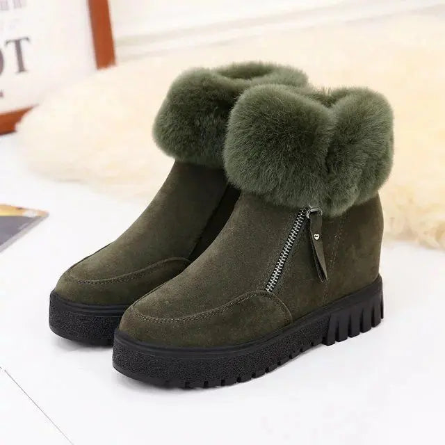 Women's Short Winter Boots Comfortable Low Heel - VibreMode