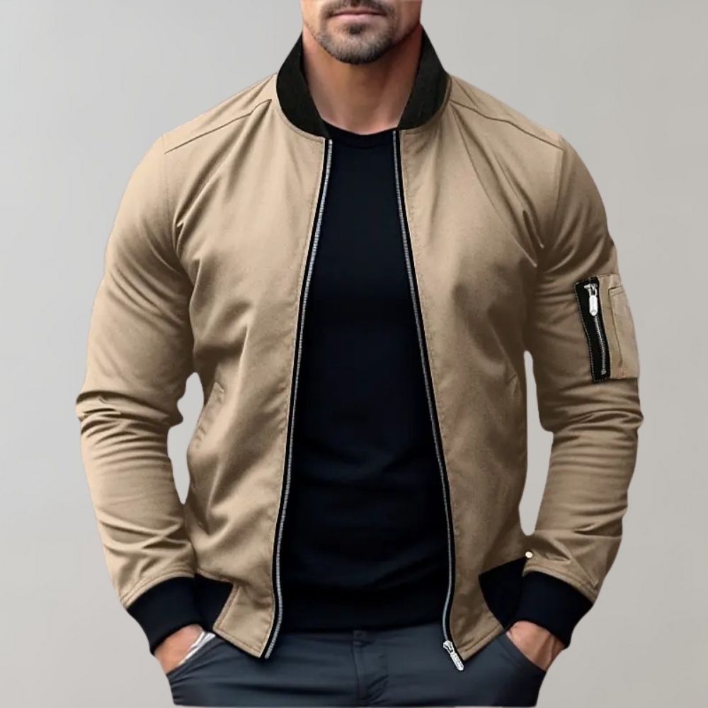 Men's Bomber Jacket Lightweight Nylon Black