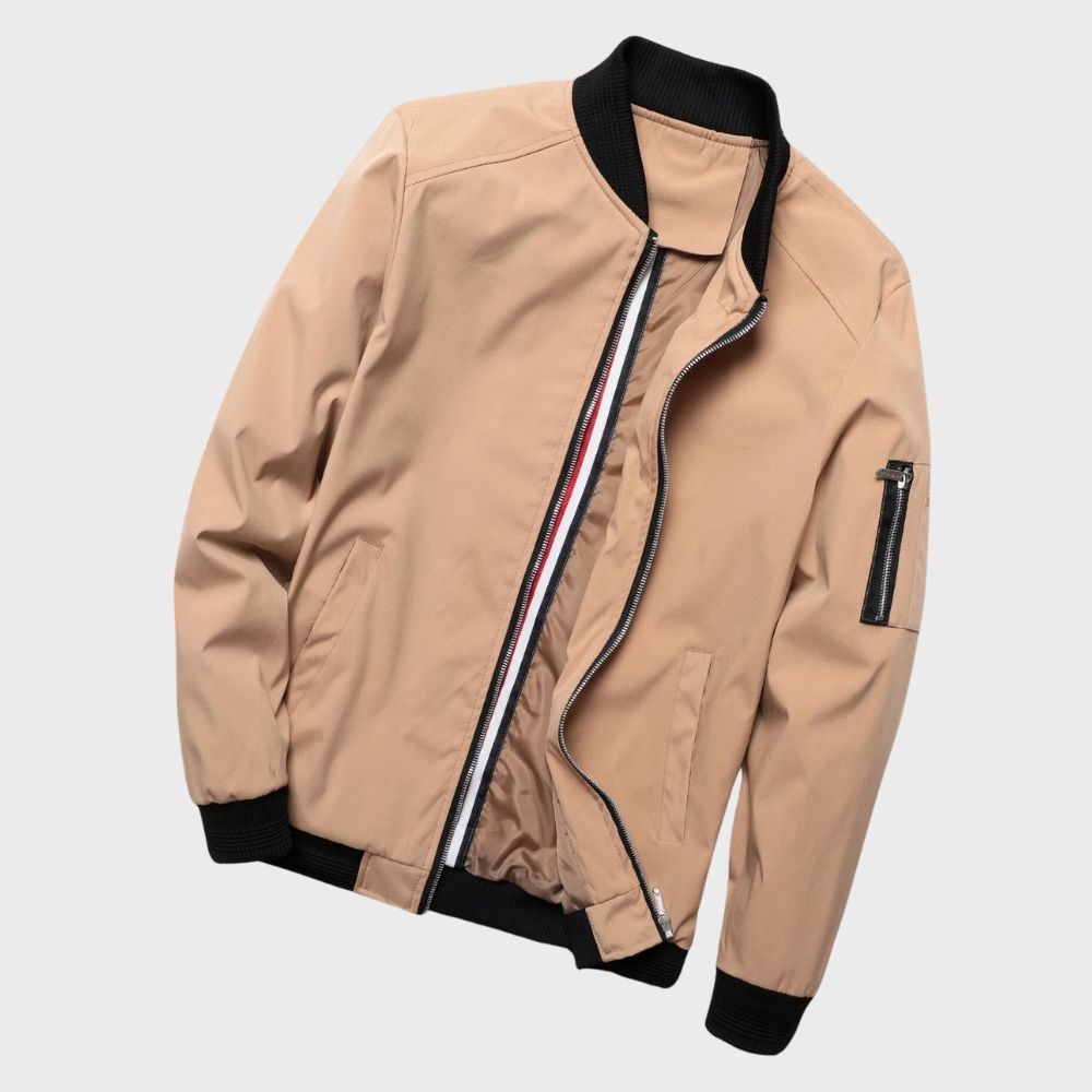 Men's Bomber Jacket Lightweight Nylon Black
