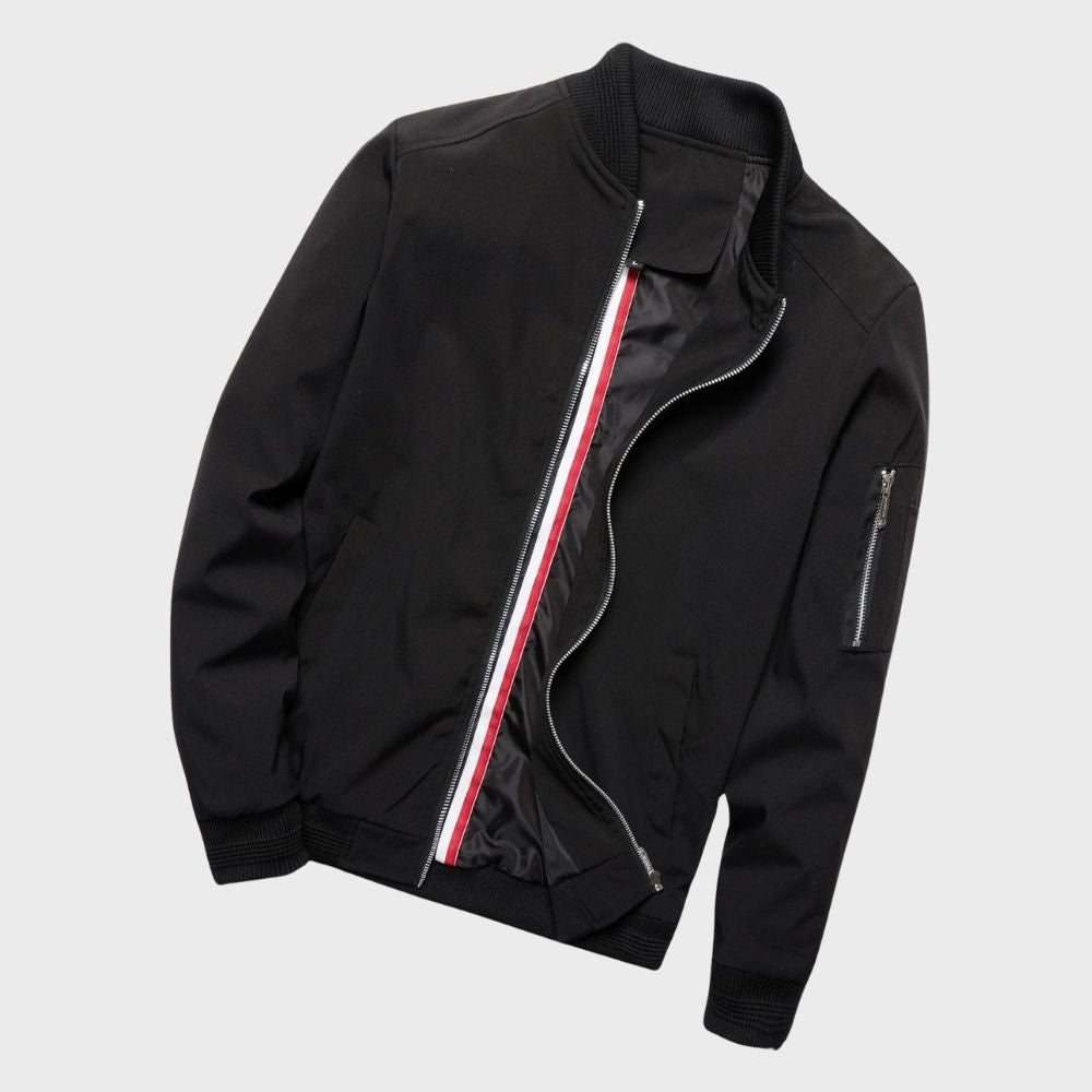 Men's Bomber Jacket Lightweight Nylon Black