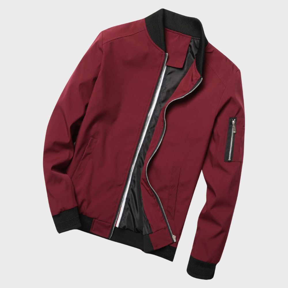 Men's Bomber Jacket Lightweight Nylon Black