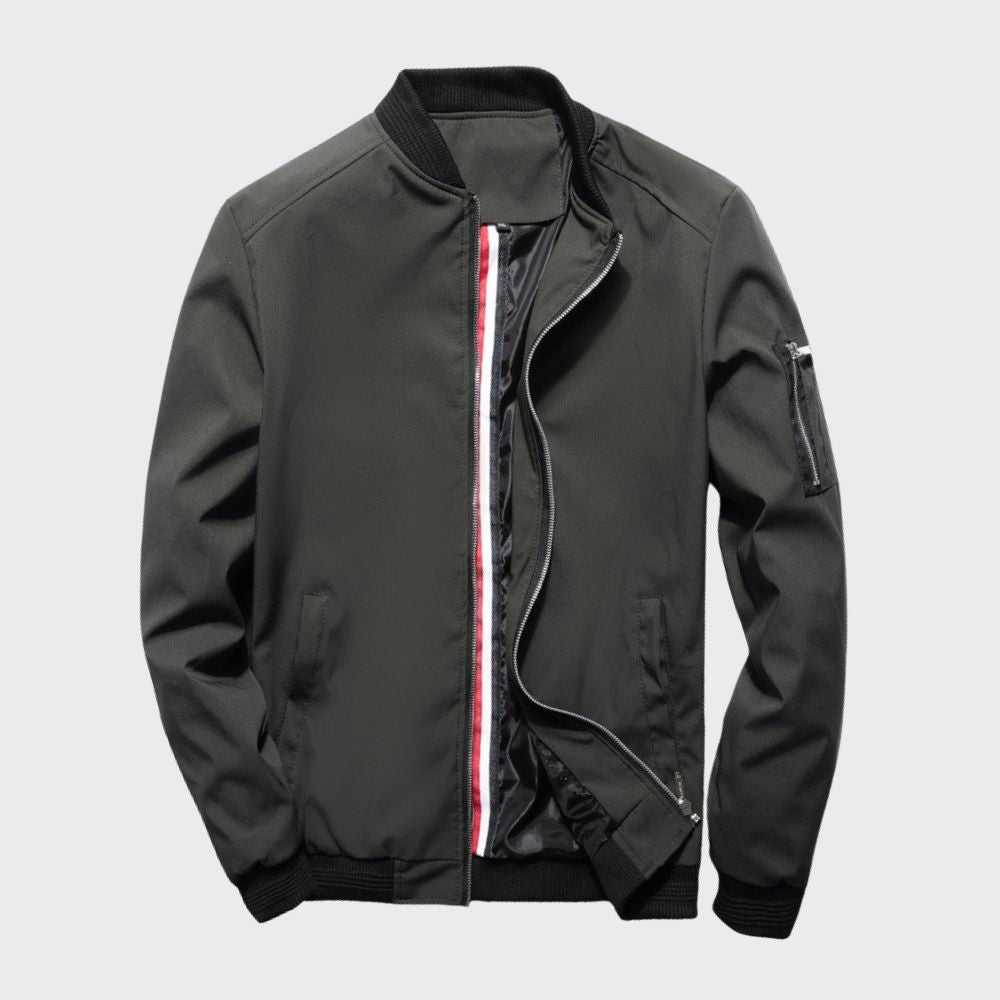 Men's Bomber Jacket Lightweight Nylon Black