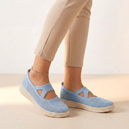 Women's Slip-On Sneakers Breathable Knit Cushioned White