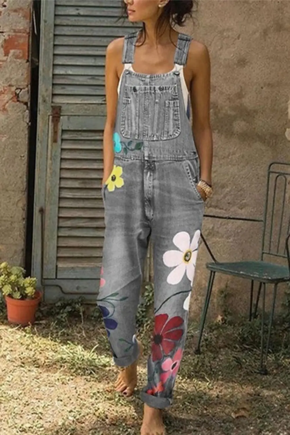Women's Denim Overalls Sleeveless - VibreMode