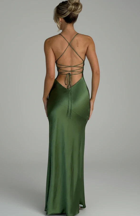 Women's Maxi Dress Spaghetti Strap Slit Design