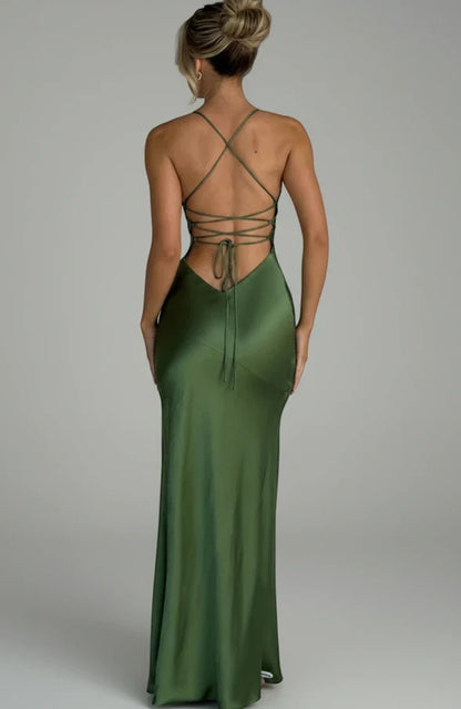 Women's Maxi Dress Spaghetti Strap Slit Design