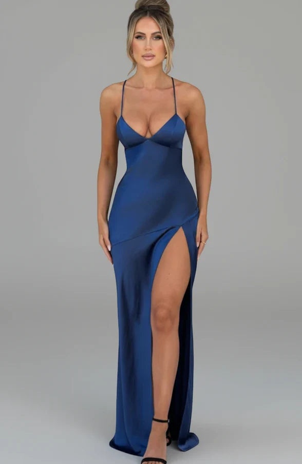 Women's Maxi Dress Spaghetti Strap Slit Design