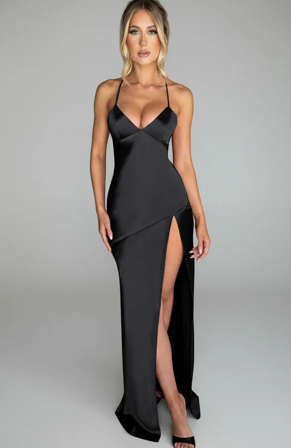 Women's Maxi Dress Spaghetti Strap Slit Design