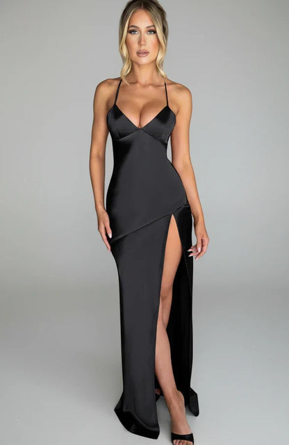 Women's Maxi Dress Spaghetti Strap Slit Design