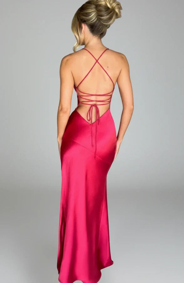 Women's Maxi Dress Spaghetti Strap Slit Design
