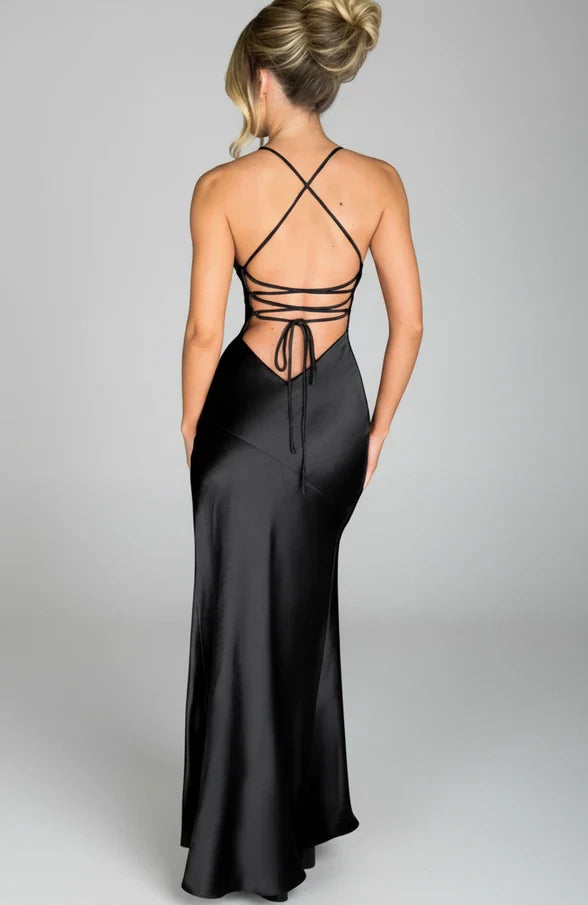 Women's Maxi Dress Spaghetti Strap Slit Design